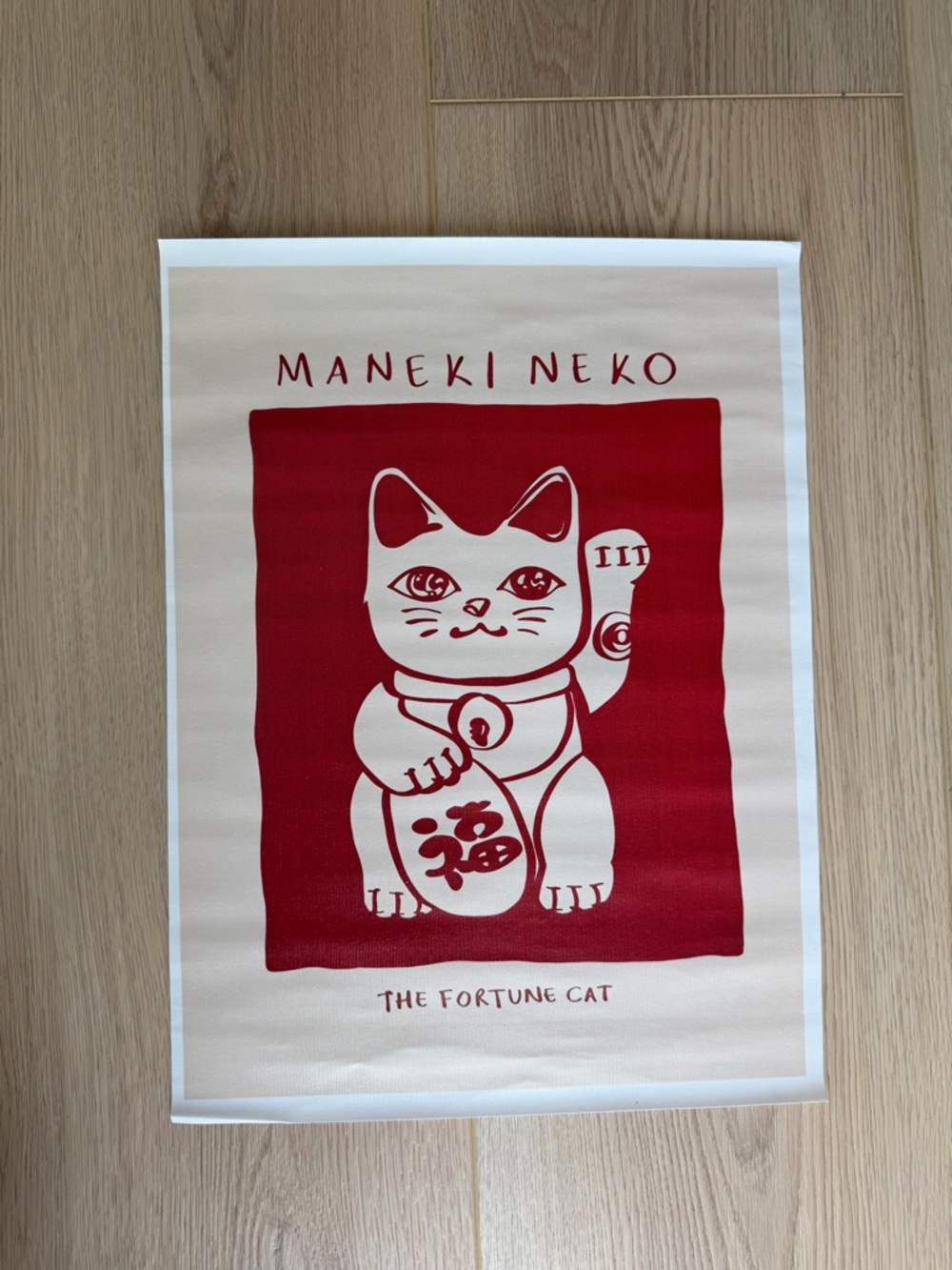 The Fortune Cat Canvas Art Print Poster
